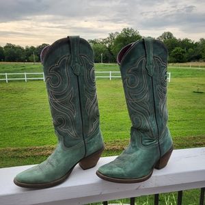 Ladies Durango Marbled Suede Turquoise Western style Boots